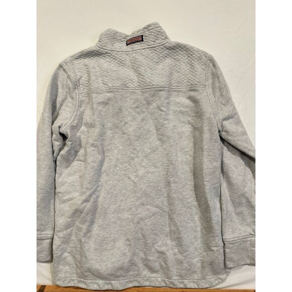 Vineyard Vines Sweater Quarter Zip Gray Mock Neck Quilted Pullover, Size S - Picture 7 of 8
